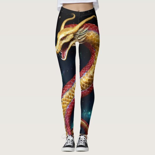 Celestial Serpent: Kosmische Leggings (Vorderseite)