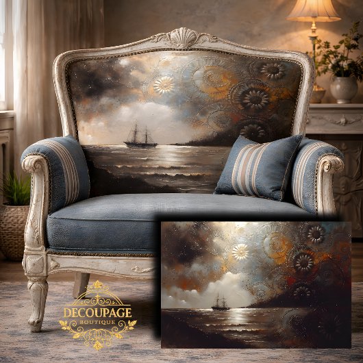Celestial Ship Journey Decoupage Seidenpapier