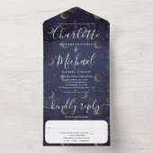 Celestial Signature Script Wedding All In One Einladung (Innen Boden)