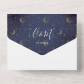 Celestial Signature Script Wedding All In One Einladung (Rückseite)