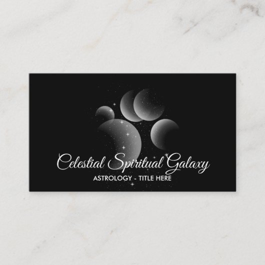 Celestial Silver Galaxy Cluster Visitenkarte (Vorderseite)
