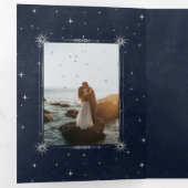 Celestial Silver Moon Tri Fold Wedding Einladung (Innen Erste Seite)