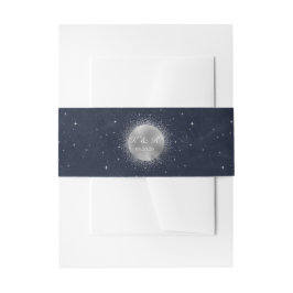 Celestial Silver Moon Wedding Bly Band