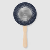 Celestial Silver Moon Wedding Program Hand Fan Fächer (Vorderseite)