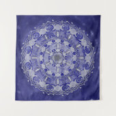 Celestial Silver Triple Moon Goddess Mandala Wandteppich (Vorderseite (Horizontal))