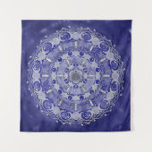 Celestial Silver Triple Moon Goddess Mandala Wandteppich (Vorderseite)