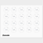 Celestial Simple Monogram Wedding Sticker (Blatt)