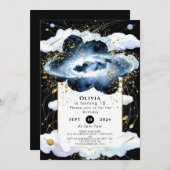 Celestial Simple Space Geburtstag Einladung (Vorne/Hinten)