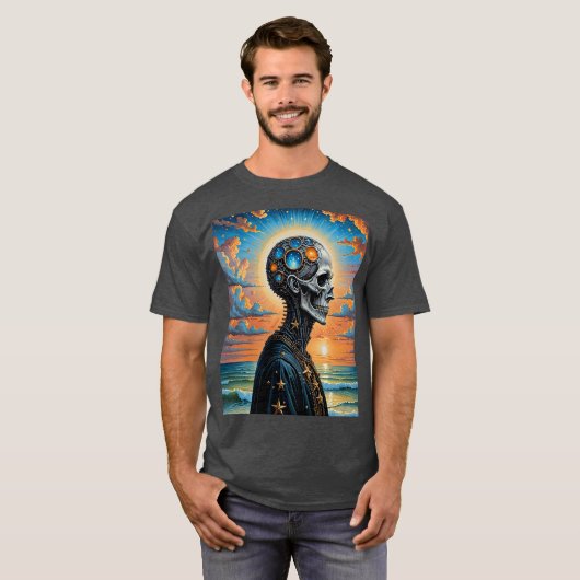 Celestial Skeleton Sunset Art Shirt (Vorne ganz)