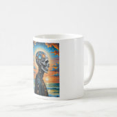 Celestial Skeleton Sunset Art Shirt Kaffeetasse (VorderseiteRechts)