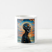 Celestial Skeleton Sunset Art Shirt Kaffeetasse (Mittel)