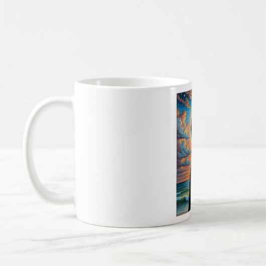 Celestial Skeleton Sunset Art Shirt Kaffeetasse (Links)