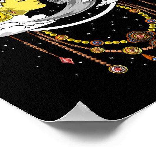 Celestial Skull Moon Poster (Ecke)