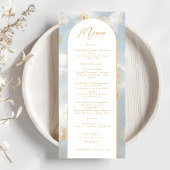 Celestial Sky Blue Clouds Mystical Boho Menü Menükarte