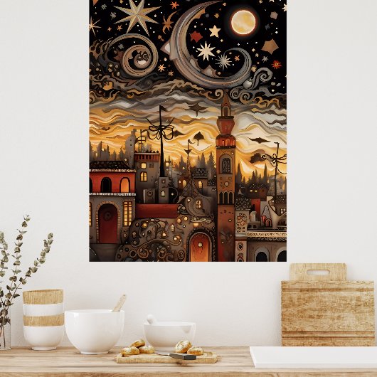 Celestial Sky Boho Poster (Küche)