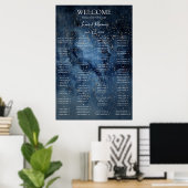 Celestial Sky | Gold Alphabetischer Sitzplan Poster (Heimbüro)