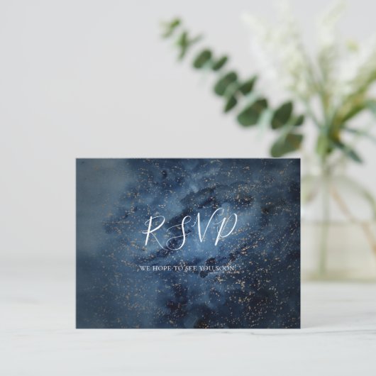 Celestial Sky | Gold Menu Choice UAWG Postcard Postkarte (Stehend Vorderseite)
