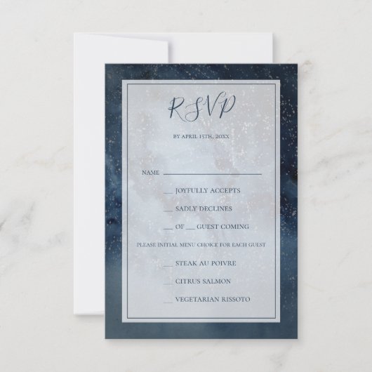 Celestial Sky mit Frame Menu Auswahl RSVP Karte (Vorderseite)