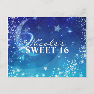 Celestial Sky Moon Sparkle Party Save the Date Ankündigungspostkarte