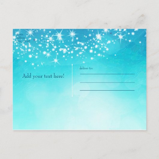 Celestial Sky Moon Sparkle Party Save the Date Ankündigungspostkarte (Rückseite)