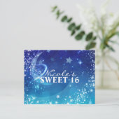 Celestial Sky Moon Sparkle Party Save the Date Ankündigungspostkarte (Stehend Vorderseite)