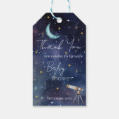 Celestial Sky Moon & Stars Baby Shower Thank You Geschenkanhänger (Rückseite)