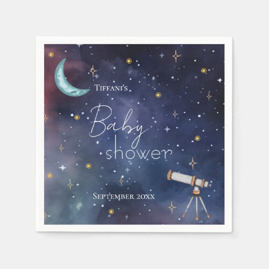 Celestial Sky Moon & Stars Babydusche Serviette (Vorderseite)