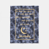 Celestial Sky Moon Stars Navy Fleecedecke (Vorderseite)