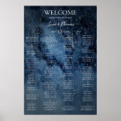Celestial Sky | Silver Alphabetic Seekarte Poster (Vorne)