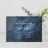 Celestial Sky Silver Horizontal Brautparty Einladung (Stehend Vorderseite)