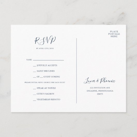 Celestial Sky | Silver Menu Choice UAWG Postcard Postkarte (Rückseite)