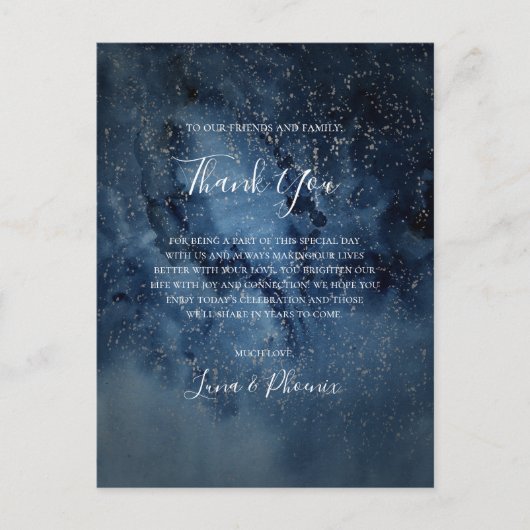 Celestial Sky Silver Vielen Dank Empfang Card Postkarte (Vorderseite)