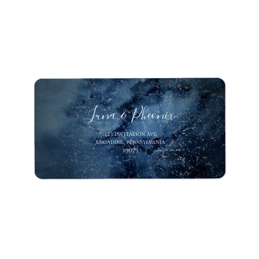 Celestial Sky | Silver Wedding RSVP Address Labels Adressaufkleber (Vorne)