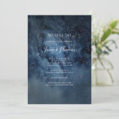 Celestial Sky | Silver wir machen noch eine Neueru Einladung (Stehend Vorderseite)