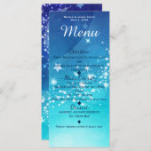 Celestial Sky Sparkle Moon Menü Karte Einladung (Vorne/Hinten)