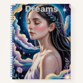 Celestial Sky Woman Dreams Spiral Notebook Notizblock (Vorderseite)