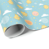 Celestial Smiles Baby Showwwwrapping Paper Geschenkpapier (Rolleneckpunkt)