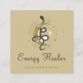 Celestial Snake Moon Sparkle Mystic Energy Healer Quadratische Visitenkarte (Vorderseite)