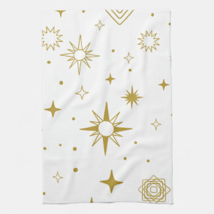 Celestial Soft Kitchtuch - Brown Star Pattern Geschirrtuch