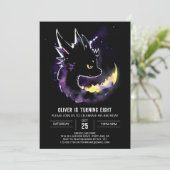 Celestial Soiree mit Whimsical Dragon Einladung (Stehend Vorderseite)