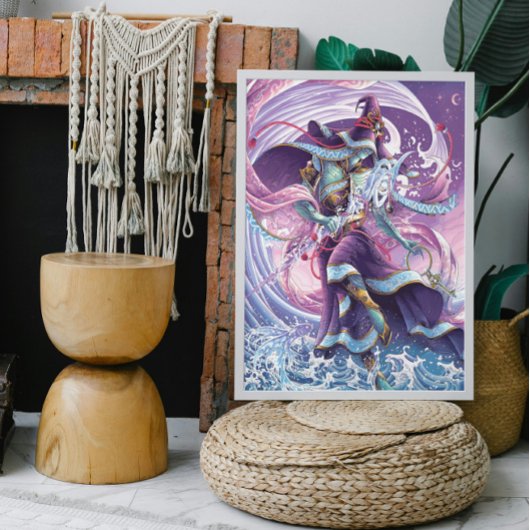 Celestial Sorcerer Hand Drawn Poster