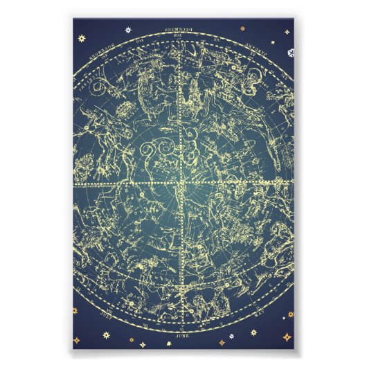 Celestial Space Chart Fotodruck (Vorne)