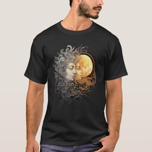 Celestial Space Sun Moon Boho Luna Solar Astronomy T-Shirt (Vorderseite)