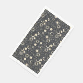celestial space sun moon galaxy planet beige serviette (Ecke)