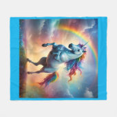 Celestial Spectrum: Der Regenbogen Einhornbogen Fleecedecke (Vorderseite (Horizontal))