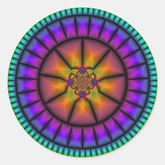 Celestial Sphere Mosaic Runder Aufkleber (Vorderseite)