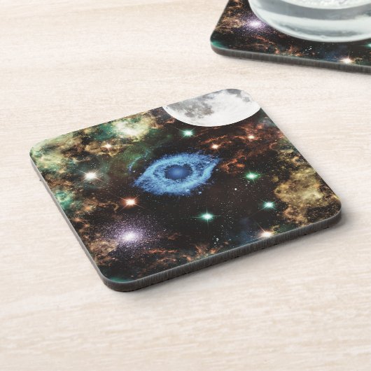 Celestial Spiral Galaxy Nebula Cluster Sterne Park Getränkeuntersetzer (Linke Seite)