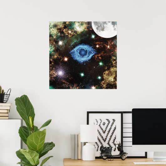 Celestial Spiral Galaxy Nebula Cluster Sterne Park Poster (Heimbüro)