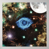 Celestial Spiral Galaxy Nebula Cluster Sterne Park Poster (Vorne)