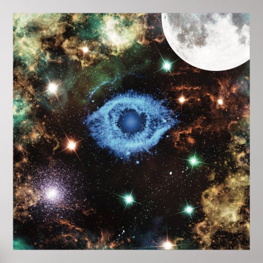 Celestial Spiral Galaxy Nebula Cluster Sterne Park Poster (Vorne)